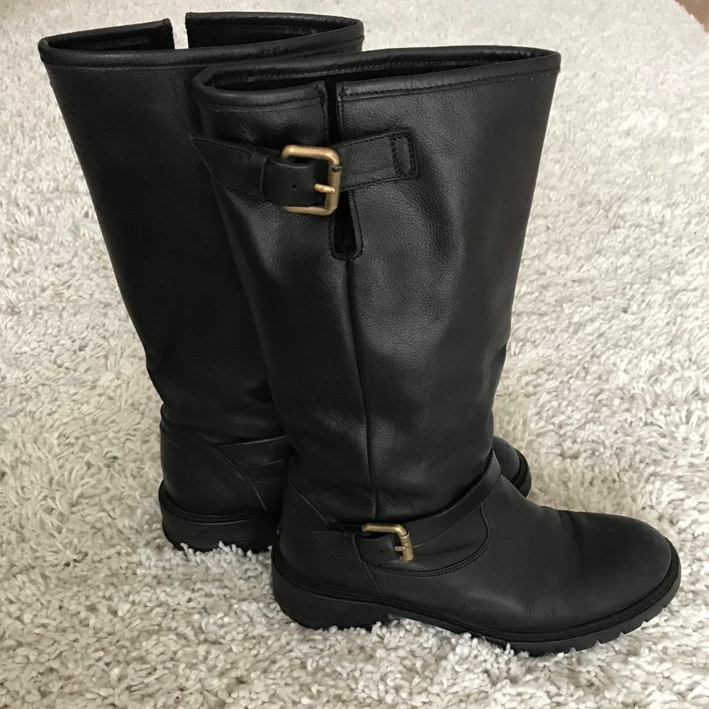 Fendi Genuine Rabbit Fur Lined Motorcycle Boot